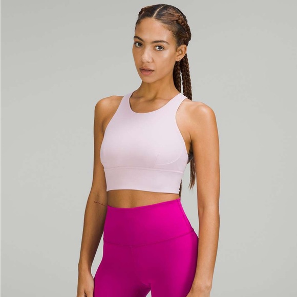 Lululemon Wunder Train Longline Bra *Medium Support, C/D CupPink Peony size 12 - Picture 5 of 10